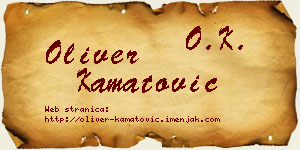 Oliver Kamatović vizit kartica